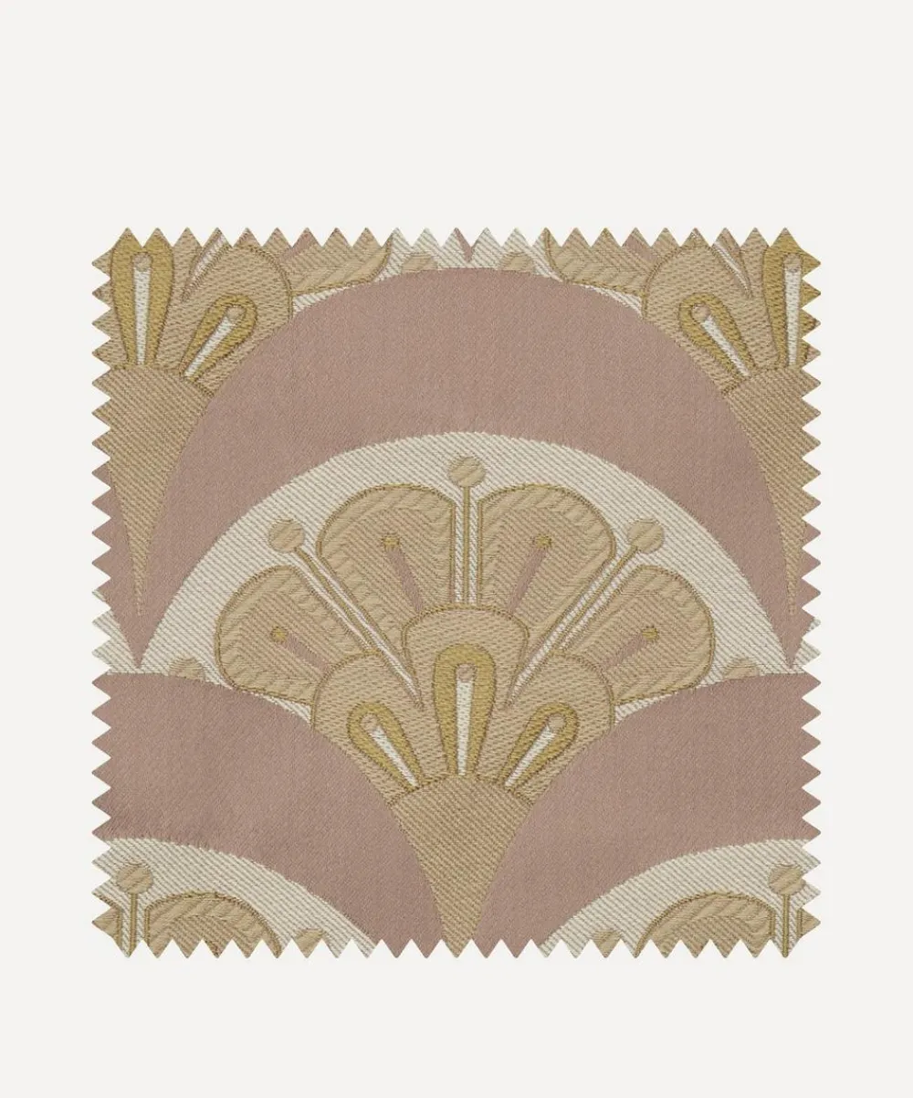 Liberty Interiors Furnishing Fabrics^Fabric Swatch - Deco Scallop Multi Jacquard in Lacquer
