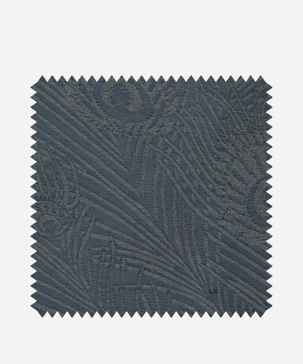 Liberty Interiors Furnishing Fabrics^Fabric Swatch - Hera Plume Dyed Jacquard in Pewter Blue