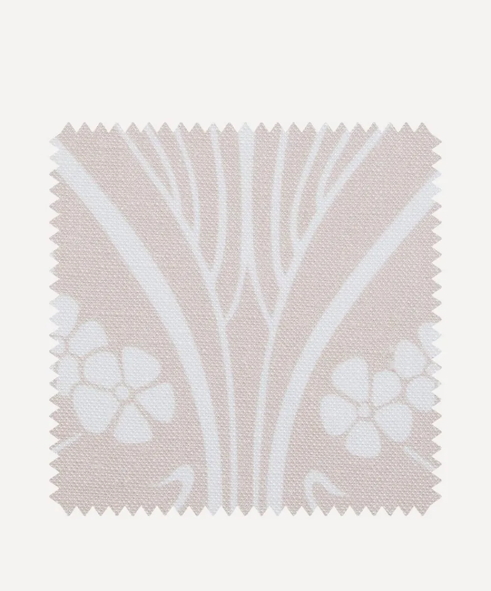 Liberty Interiors Furnishing Fabrics^Fabric Swatch - Ianthe Bloom Mono Chiltern Linen in Pewter Plaster Pink