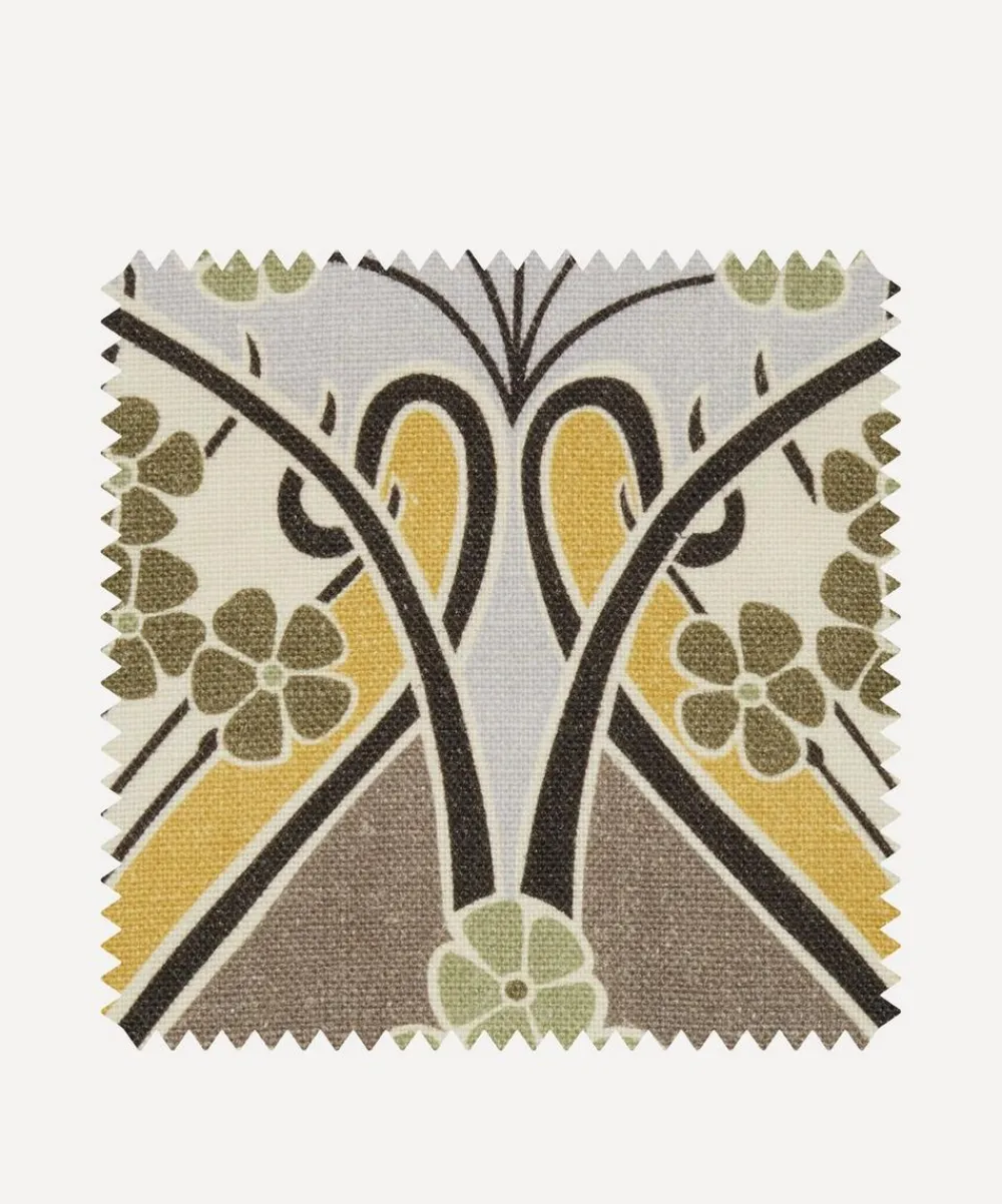 Liberty Interiors Furnishing Fabrics^Fabric Swatch - Ianthe Bloom Multi Ladbroke Linen in Dragonfly