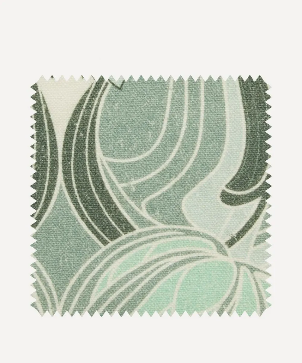 Liberty Interiors Furnishing Fabrics^Fabric Swatch - Katherine Nouveau Emberton Linen in Jade