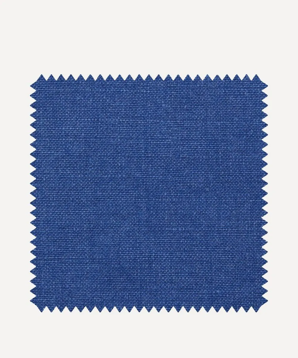 Liberty Interiors Furnishing Fabrics^Fabric Swatch - Lapis Plain Emberton Linen
