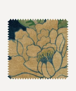 Liberty Interiors Furnishing Fabrics^Fabric Swatch - Lotus Garden Downley Velvet in Jade