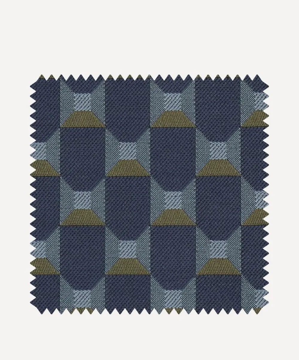 Liberty Interiors Furnishing Fabrics^Fabric Swatch - Obi Check in Smalt Blue