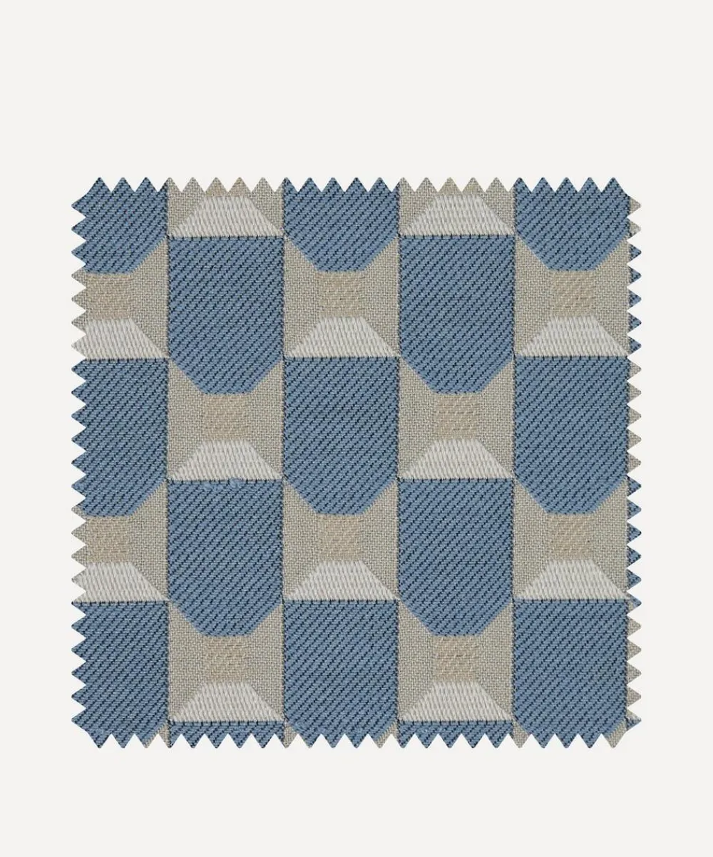 Liberty Interiors Furnishing Fabrics^Fabric Swatch - Obi Check in Flax Flower