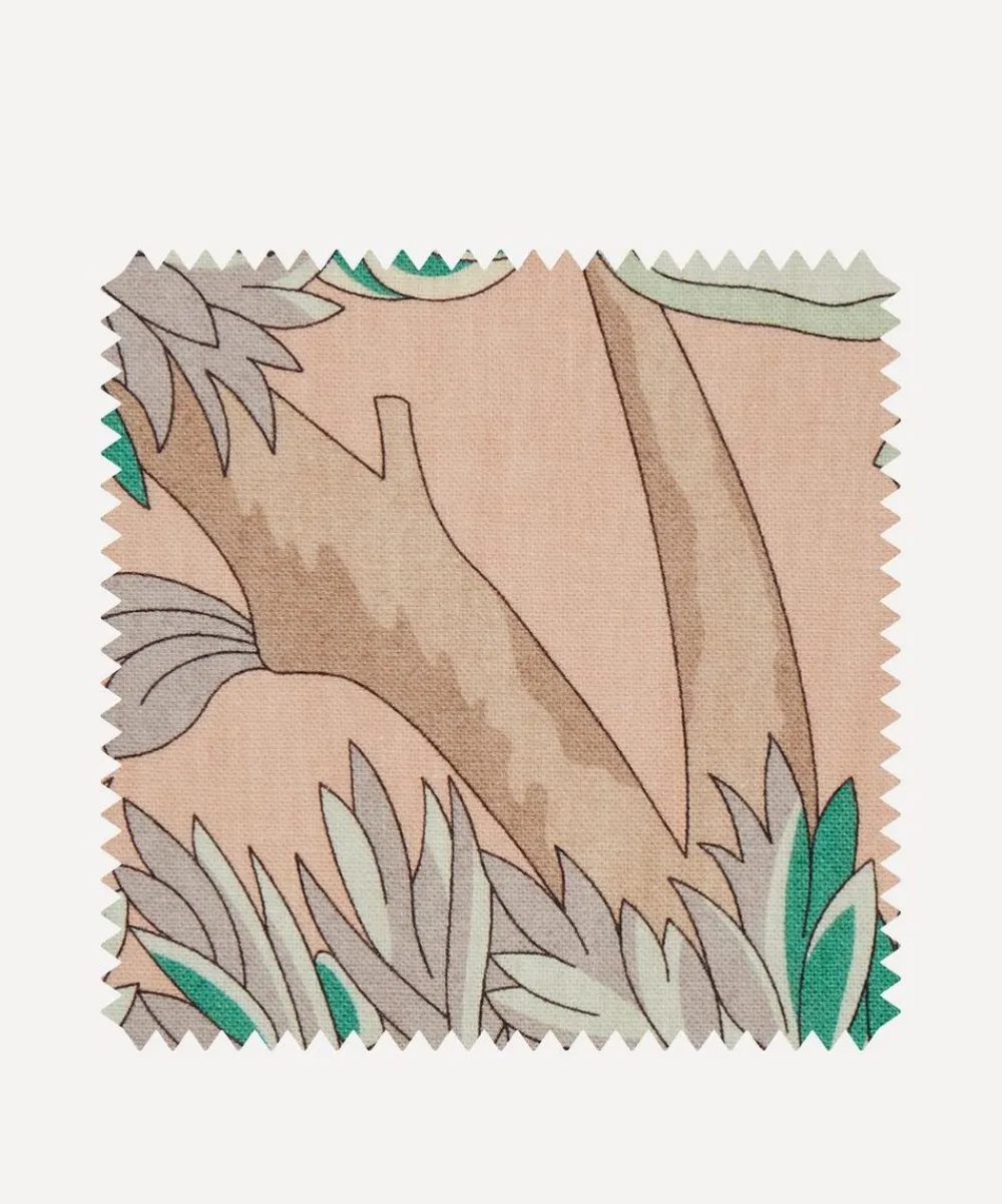 Liberty Interiors Furnishing Fabrics^Fabric Swatch - Palampore Trail Landsdowne Linen in Jade Ointment