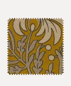 Liberty Interiors Furnishing Fabrics^Fabric Swatch - Palm Parade Linen in Fennel
