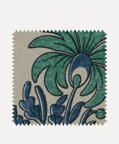 Liberty Interiors Furnishing Fabrics^Fabric Swatch - Palm Parade Linen in Jade
