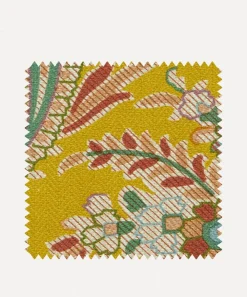 Liberty Interiors Furnishing Fabrics^Fabric Swatch - Palm Willow Linen in Fennel