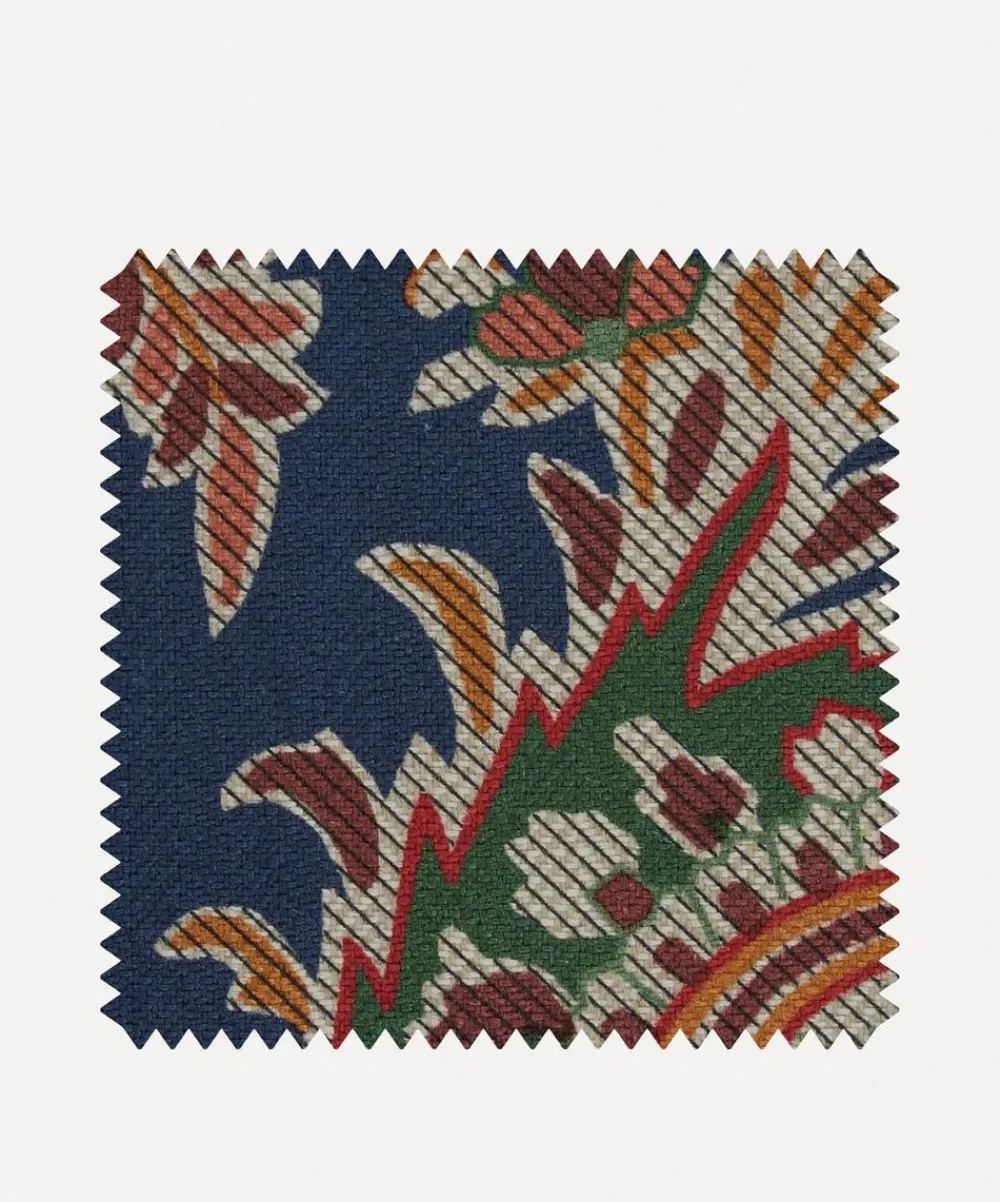Liberty Interiors Furnishing Fabrics^Fabric Swatch - Palm Willow Linen in Ink