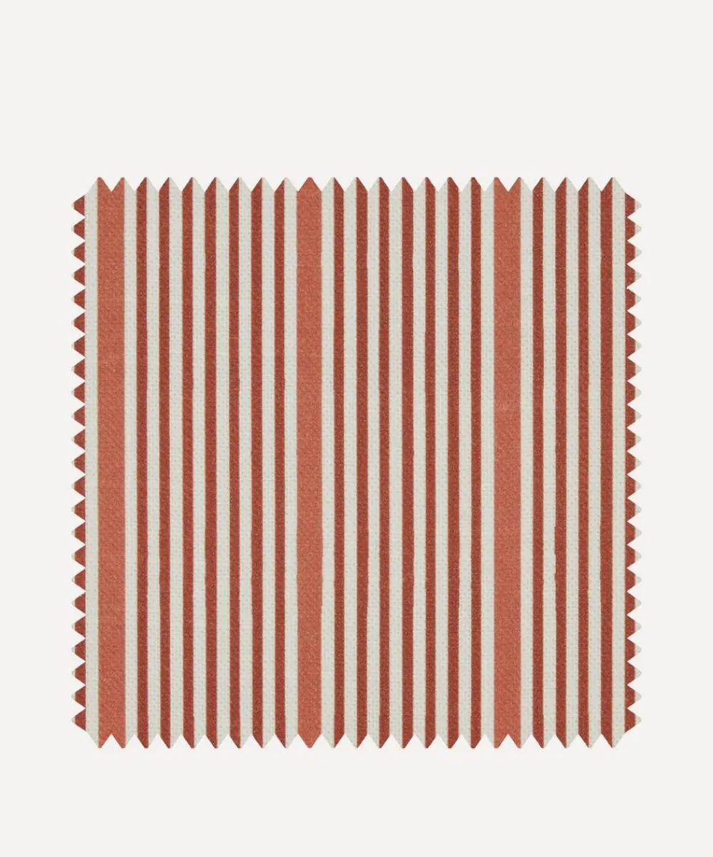Liberty Interiors Furnishing Fabrics^Fabric Swatch - Park Stripe Cotton in Galah Pink