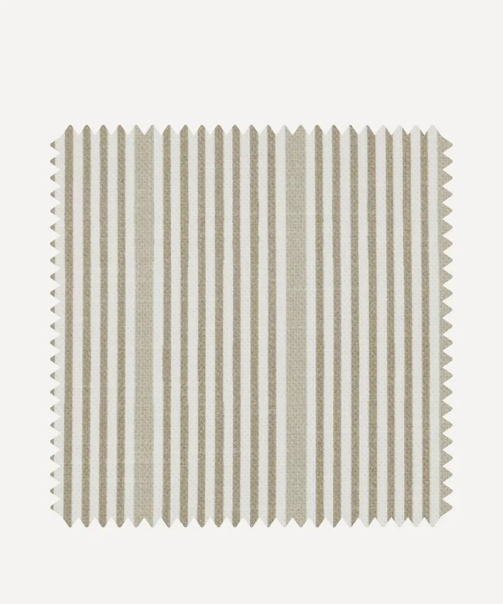 Liberty Interiors Furnishing Fabrics^Fabric Swatch - Park Stripe Cotton in Flax