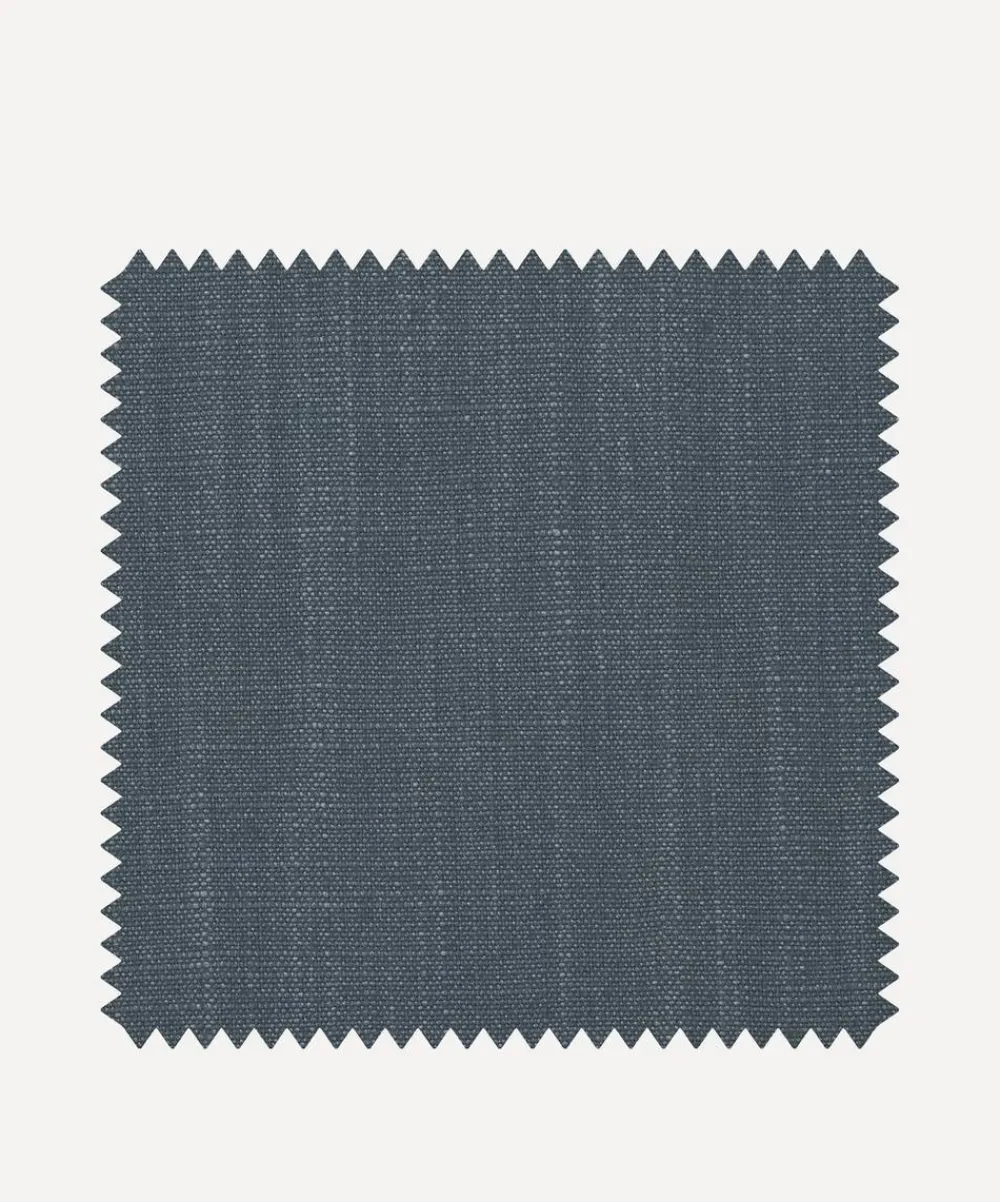 Liberty Interiors Furnishing Fabrics^Fabric Swatch - Plain Lustre Linen in Pewter Blue