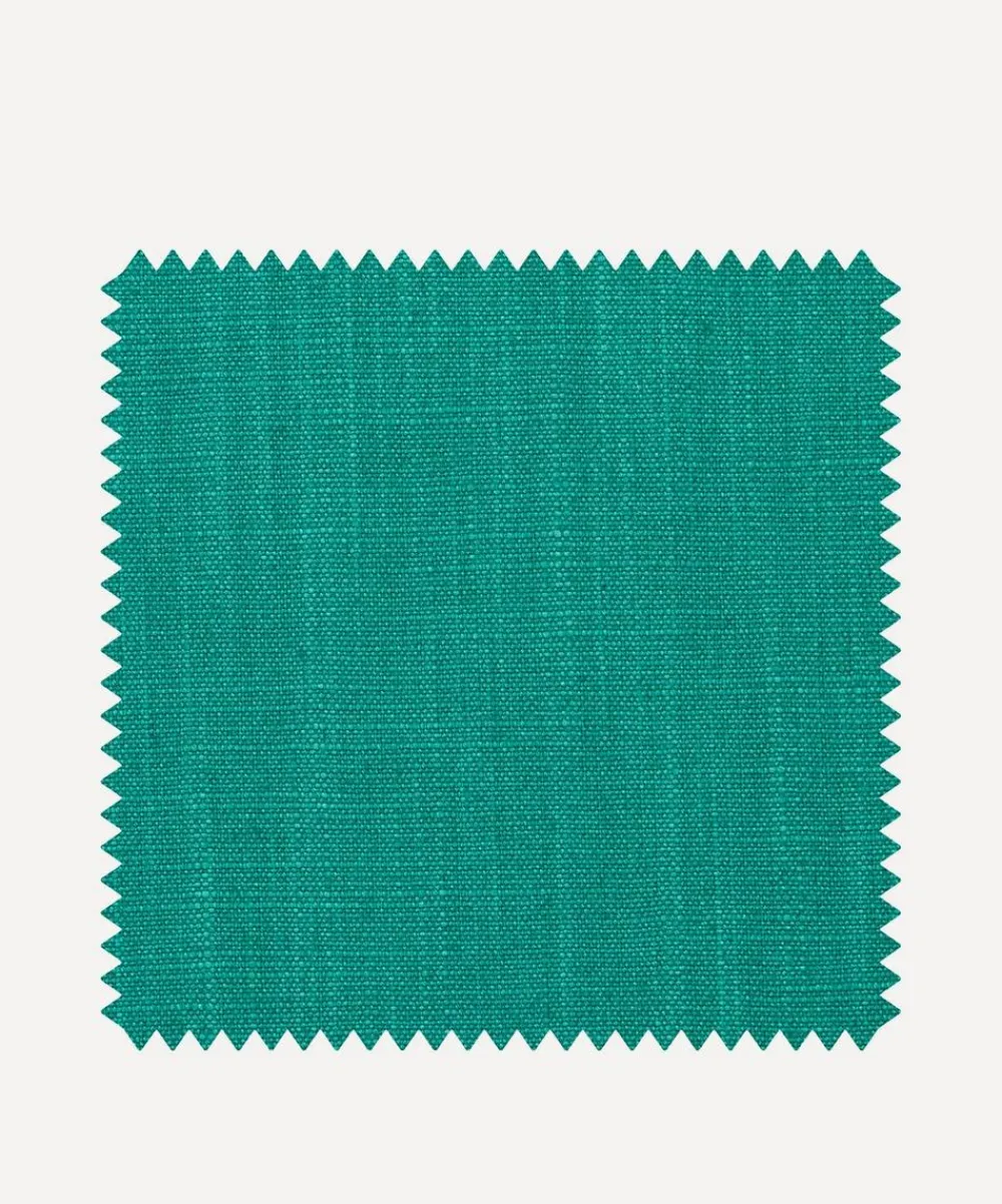 Liberty Interiors Furnishing Fabrics^Fabric Swatch - Plain Lustre Linen in Jade