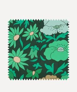 Liberty Interiors Furnishing Fabrics^Fabric Swatch - Poppy Meadowfield Cotton Sateen in Jade