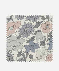 Liberty Interiors Furnishing Fabrics^Fabric Swatch - Poppy Meadowfield Cotton Sateen in Pewter