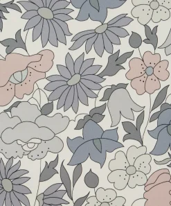 Liberty Interiors Furnishing Fabrics^Fabric Swatch - Poppy Meadowfield Cotton Sateen in Pewter