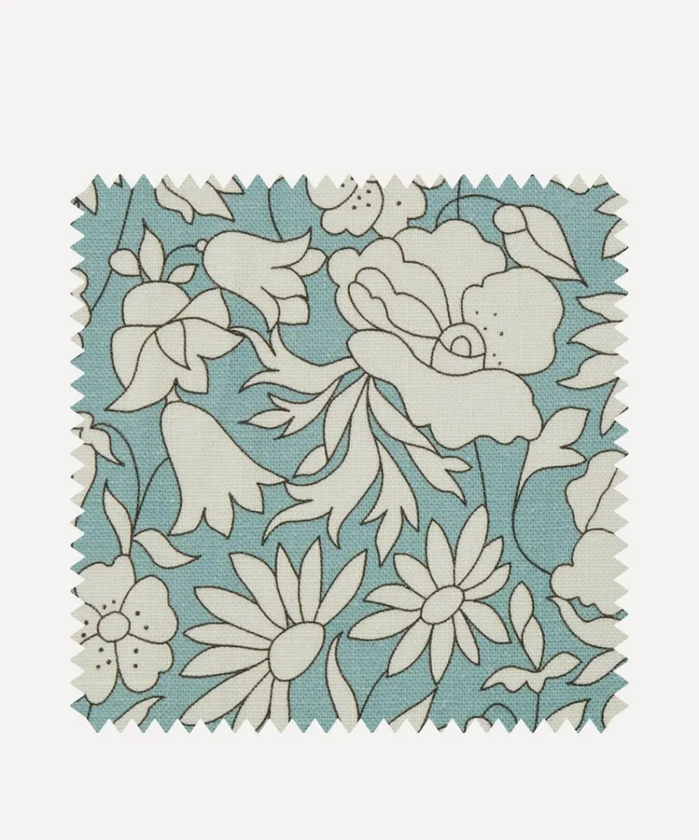 Liberty Interiors Furnishing Fabrics^Fabric Swatch - Poppy Meadow Landsdowne Linen in Lichen