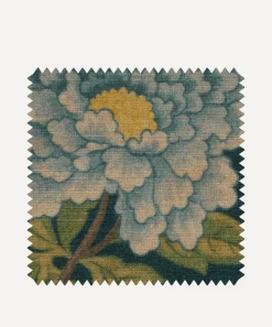 Liberty Interiors Furnishing Fabrics^Fabric Swatch - Porcelain Trail Velvet in Ink