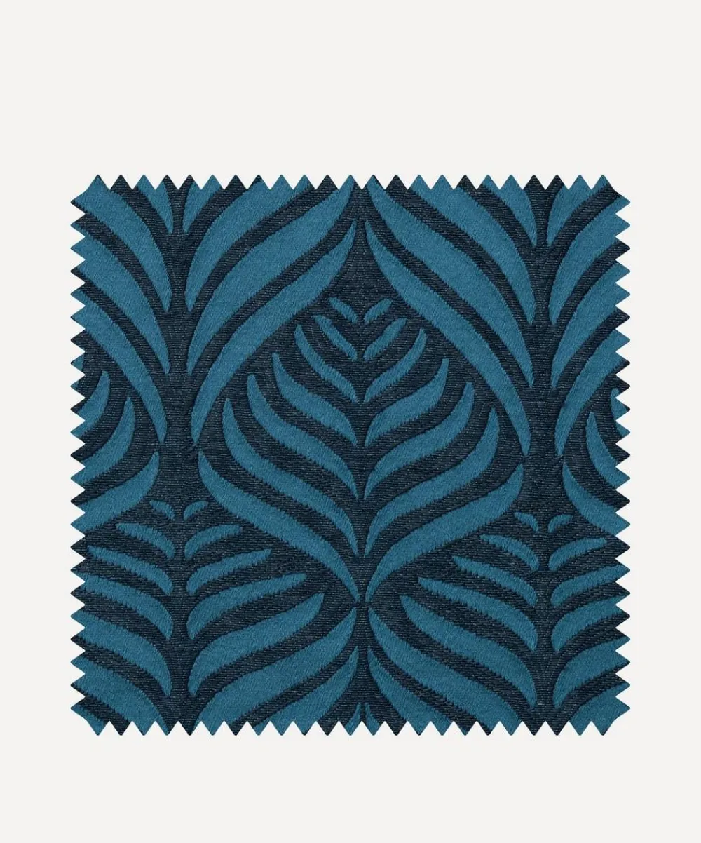 Liberty Interiors Furnishing Fabrics^Fabric Swatch - Quill Weave Yarn Jacquard in Lapis