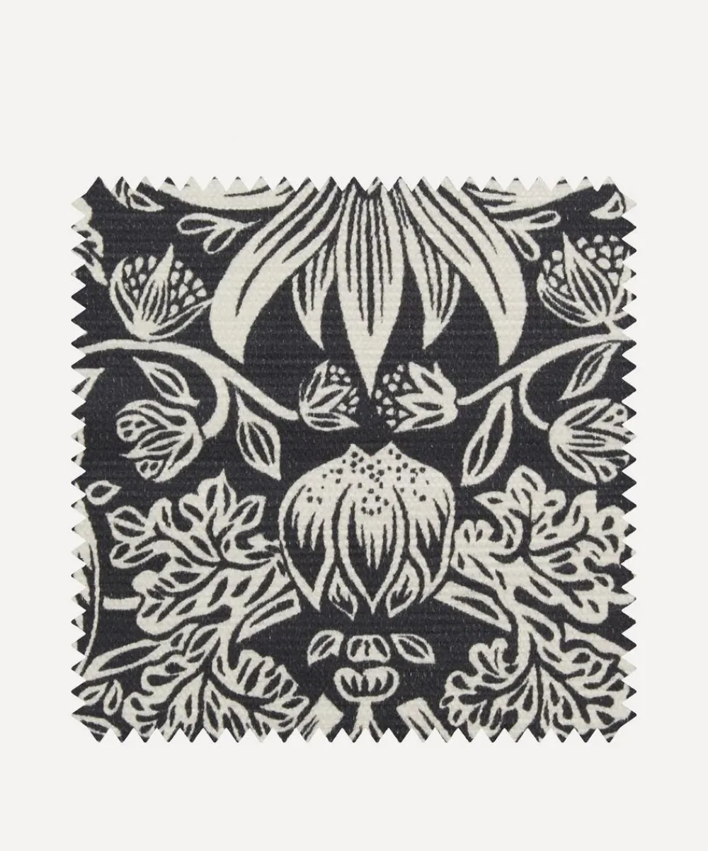Liberty Interiors Furnishing Fabrics^Fabric Swatch - Strawberry Meadowfield Vintage Velvet in Pewter Dark