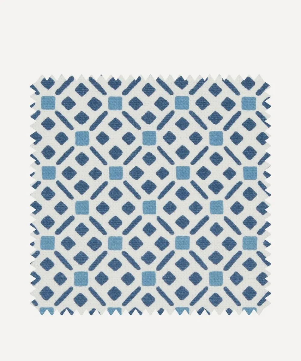Liberty Interiors Furnishing Fabrics^Fabric Swatch - Tapestry Trellis Cotton in Lapis