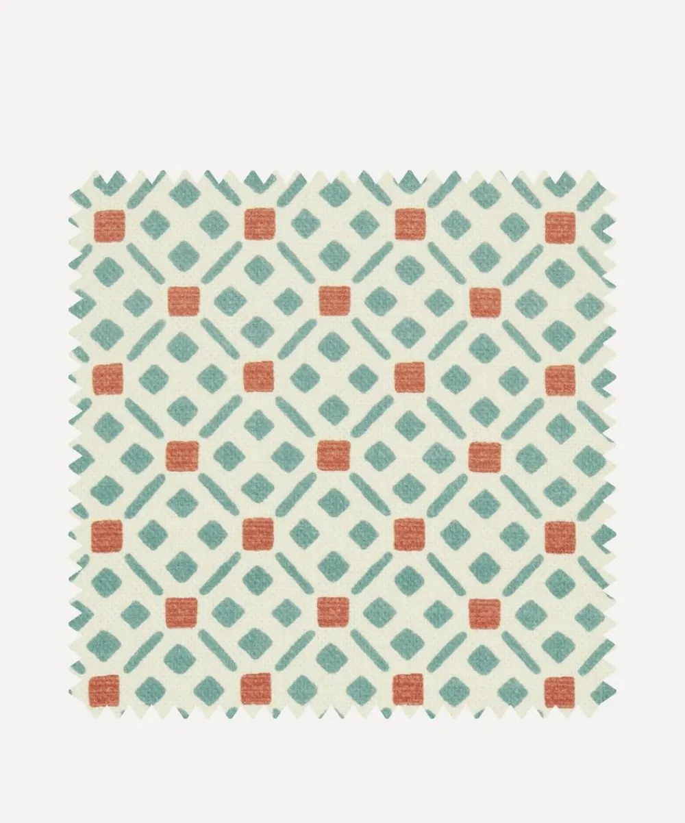 Liberty Interiors Furnishing Fabrics^Fabric Swatch - Tapestry Trellis Cotton in Robins Egg