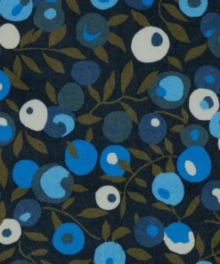 Liberty Interiors Furnishing Fabrics^Fabric Swatch - Wiltshire Blossom Wellington Velvet in Lapis Dark