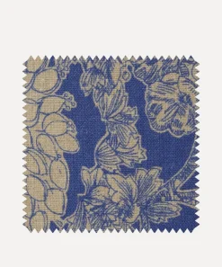 Liberty Interiors Furnishing Fabrics^Fabric Swatch - Zennor Arbour Ladbroke Linen in Lapis