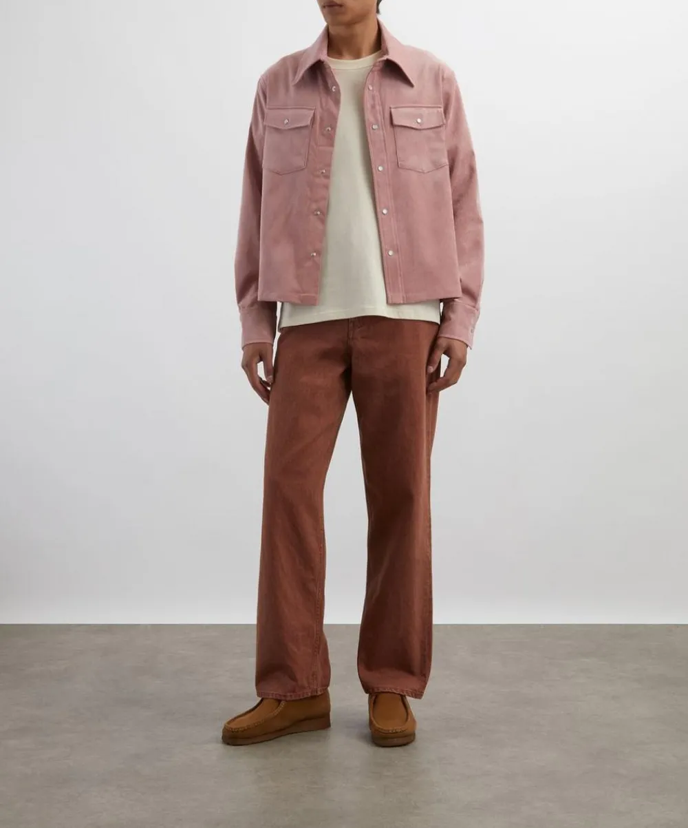 Séfr Jeans^Faded Red Wide Cut Jeans