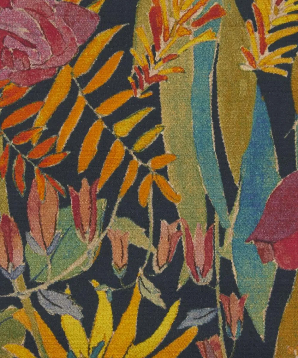 Liberty Interiors Furnishing Fabrics^Faria Flowers Vintage Velvet in Lichen