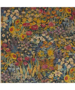 Liberty Interiors Furnishing Fabrics^Faria Flowers Vintage Velvet in Lichen