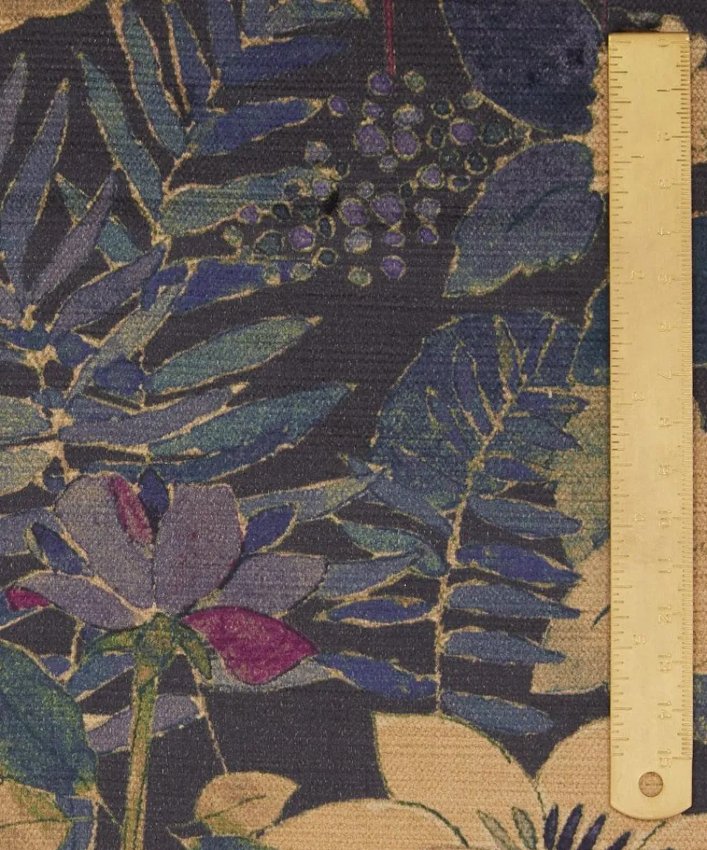 Liberty Interiors Furnishing Fabrics^Faria Flowers Vintage Velvet in Dragonfly