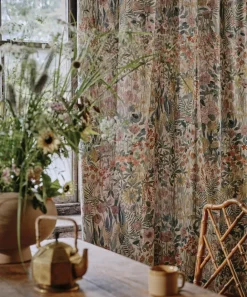 Liberty Interiors Furnishing Fabrics^Faria Flowers Wycombe Linen in Lichen