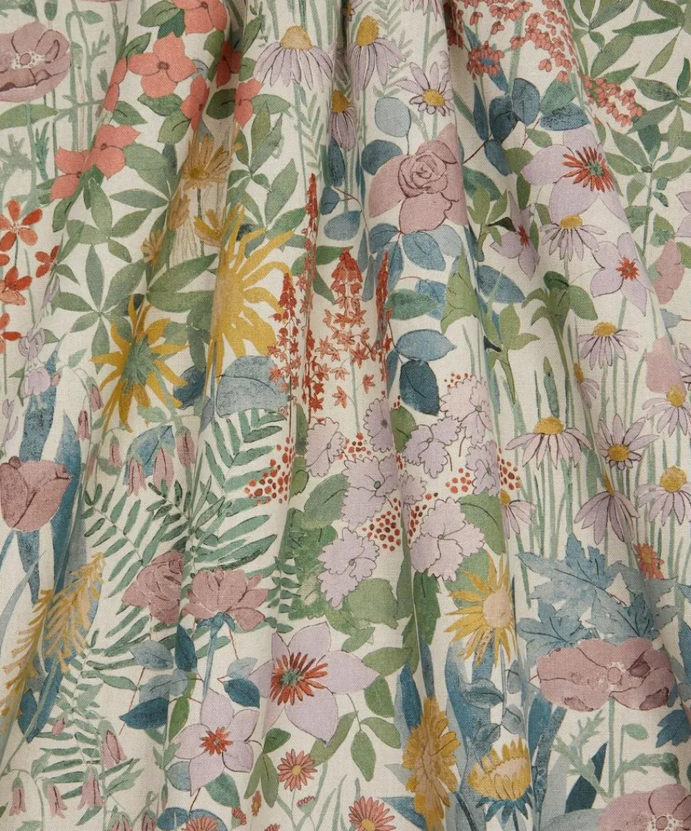 Liberty Interiors Furnishing Fabrics^Faria Flowers Wycombe Linen in Lichen