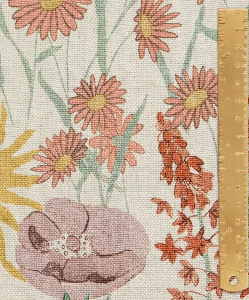 Liberty Interiors Furnishing Fabrics^Faria Flowers Wycombe Linen in Lichen