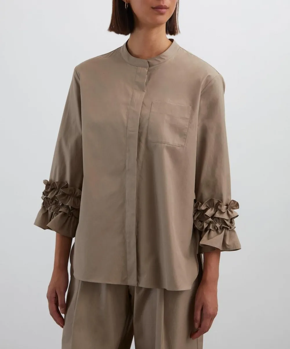 S Max Mara Tops^Favola Flared Poplin Shirt