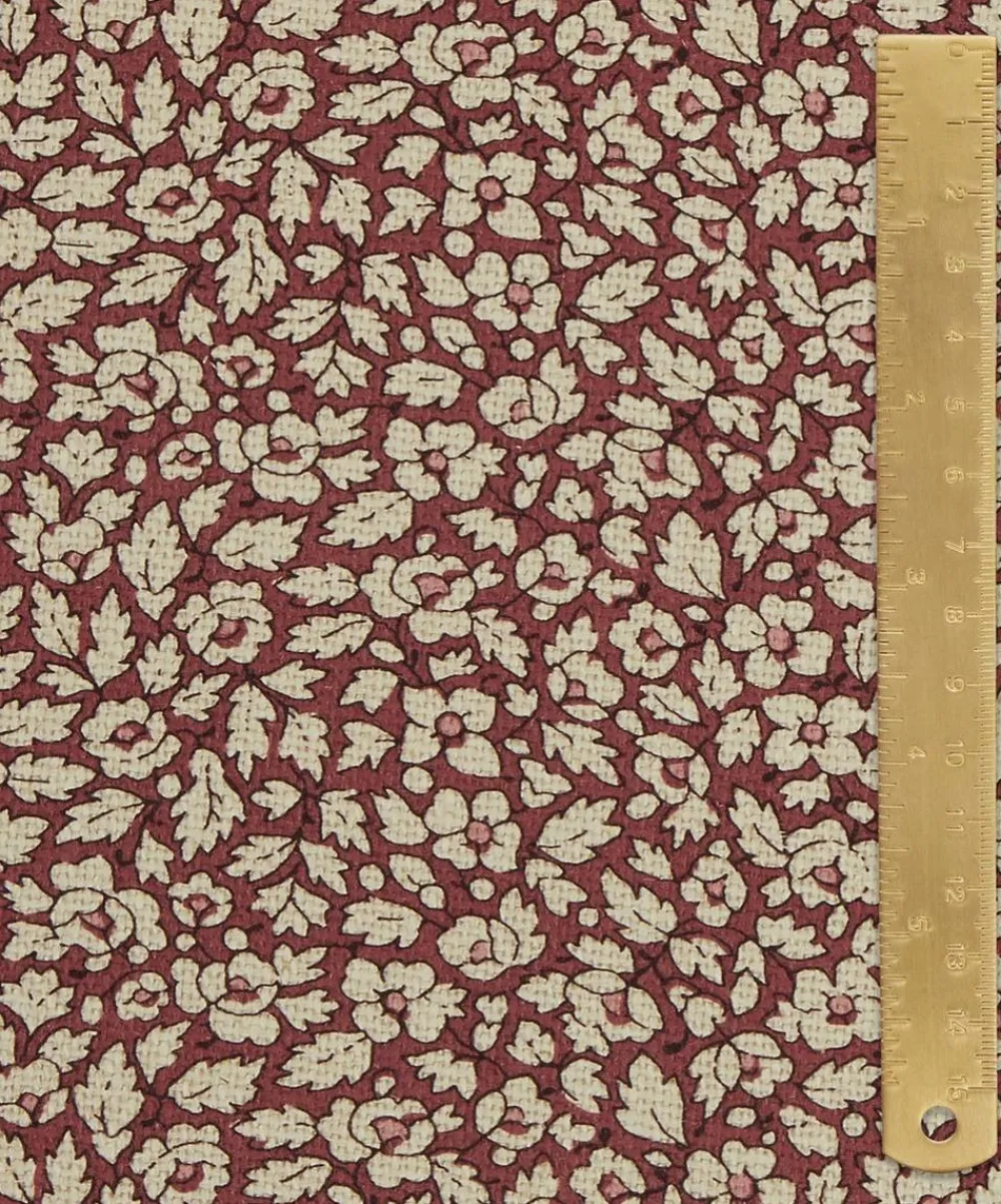 Liberty Interiors Furnishing Fabrics^Feather Petals Linen in Red Lac
