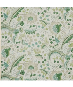 Liberty Interiors Furnishing Fabrics^Feather Trail Linen in Jade