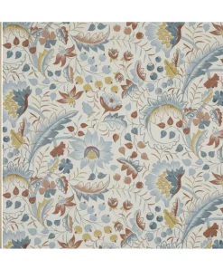 Liberty Interiors Furnishing Fabrics^Feather Trail Linen in Lapis