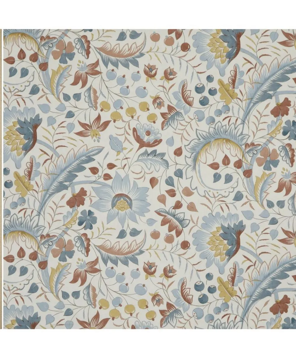 Liberty Interiors Furnishing Fabrics^Feather Trail Linen in Lapis