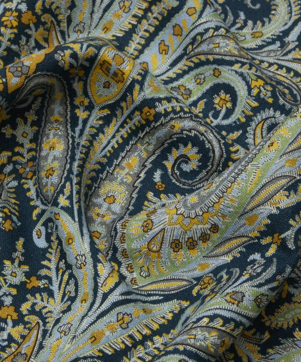 Liberty Interiors Furnishing Fabrics^Felix Raison Emberton Linen in Lichen Bright