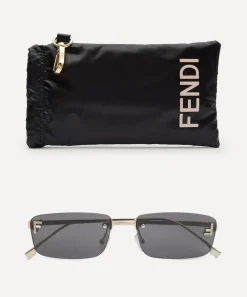 Fendi Sunglasses & Glasses^First Crystal Logo Rectangular Sunglasses