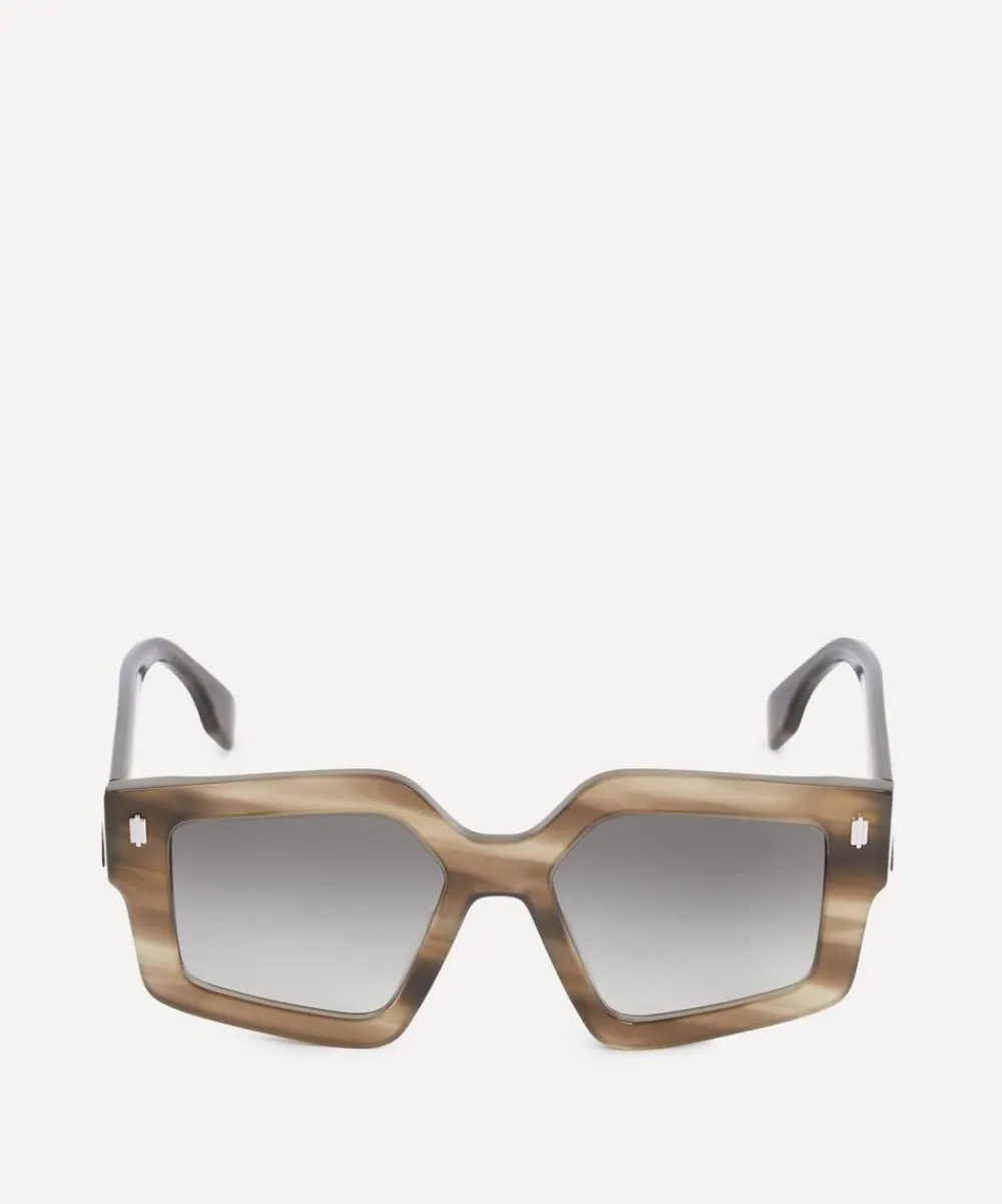 Fendi Sunglasses & Glasses^Roma Hexagonal Havana Acetate Sunglasses