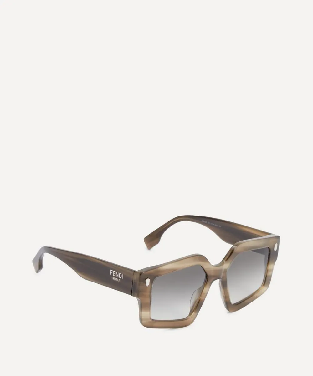 Fendi Sunglasses & Glasses^Roma Hexagonal Havana Acetate Sunglasses