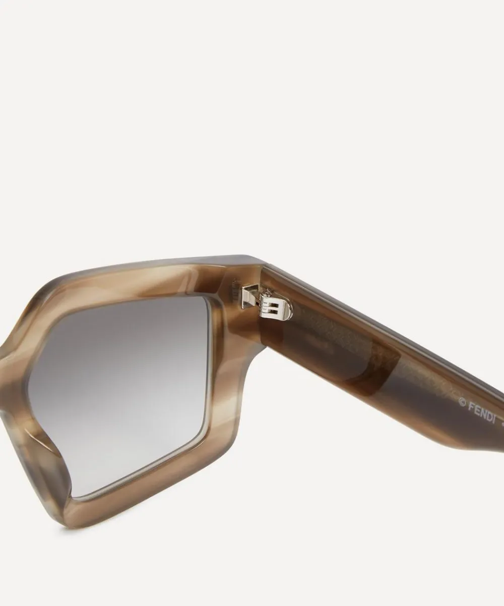 Fendi Sunglasses & Glasses^Roma Hexagonal Havana Acetate Sunglasses