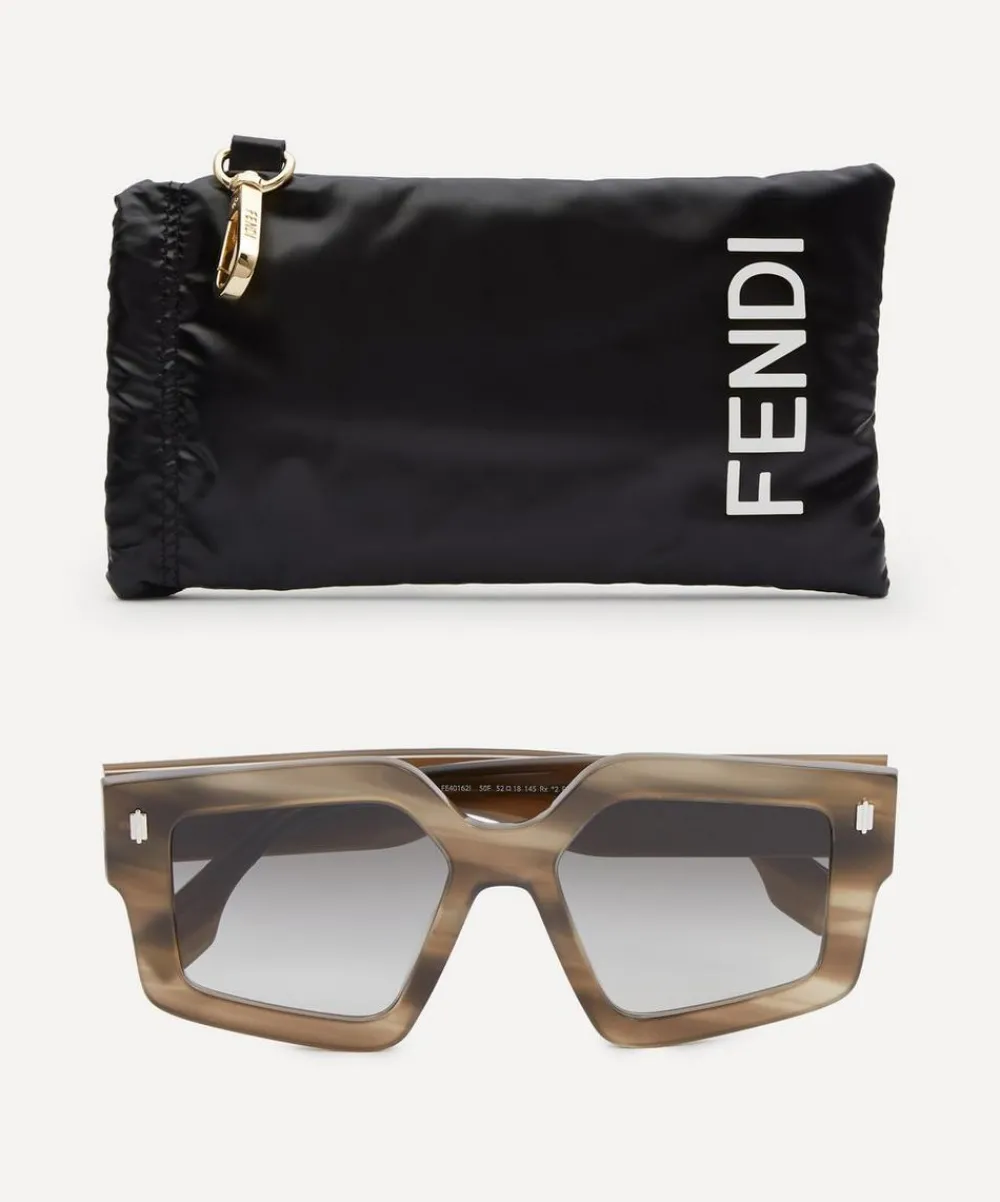 Fendi Sunglasses & Glasses^Roma Hexagonal Havana Acetate Sunglasses