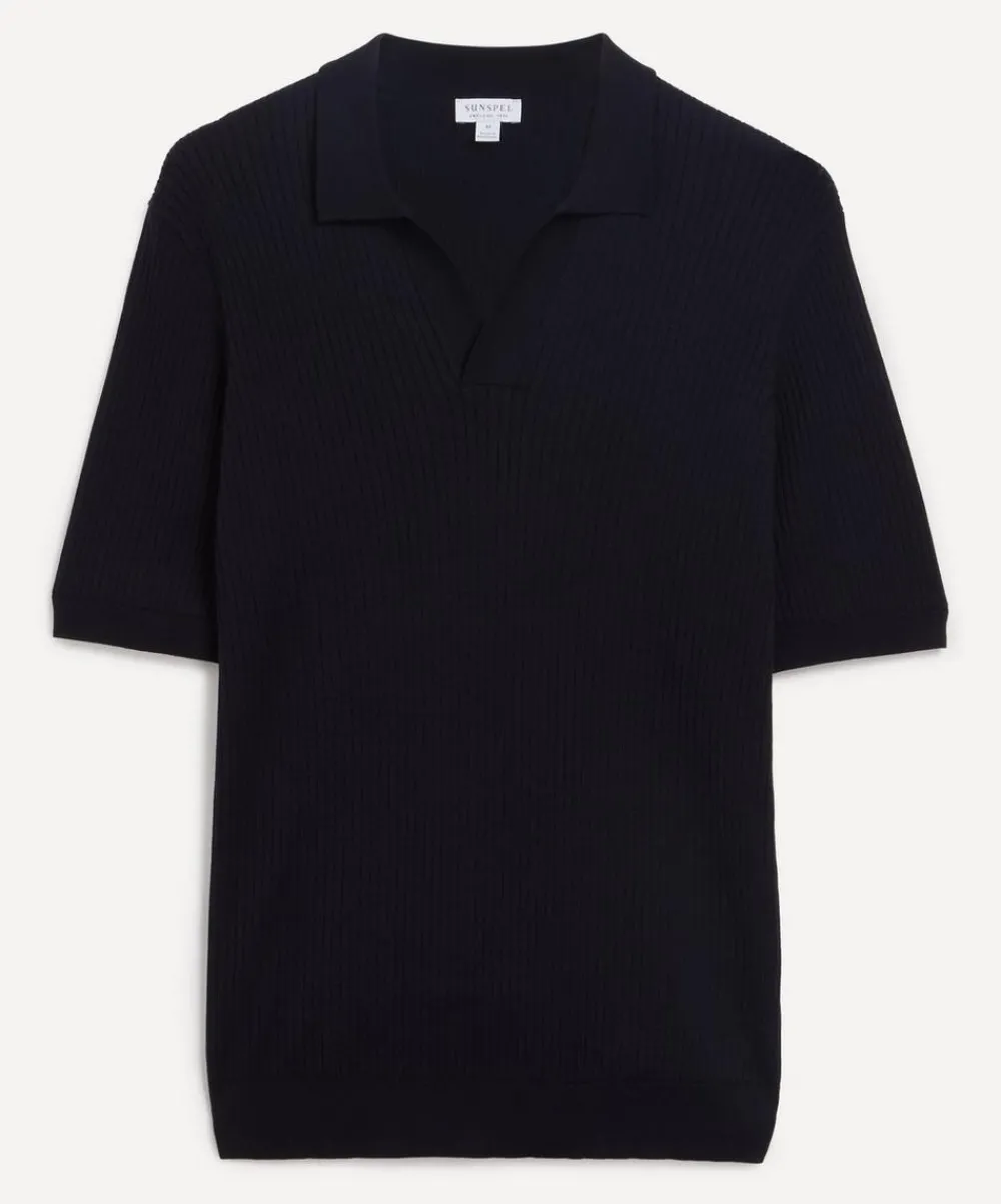 Sunspel Tops^Fine Rib Polo Shirt