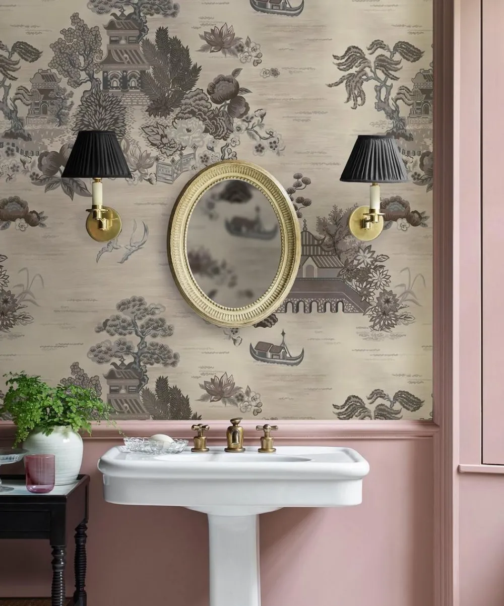 Liberty Interiors Wallpaper|Wallpaper^Floating Palace in Pewter