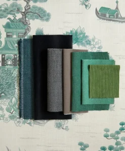 Liberty Interiors Wallpaper|Wallpaper^Floating Palace Linen Wallpaper in Jade